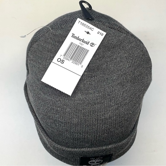 Timberland Men’s Cuffed Beanie Winter Hat Lightweight T100354C 010 Gray NWT - Picture 6 of 15